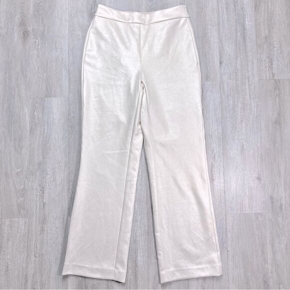 White Suede Pull On Pants S - Picture 2 of 6